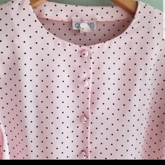 Vintage pink puff sleeve blouse - Picture 5 of 14